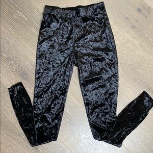 Fashion Nova Black Crushed Velvet Leggings